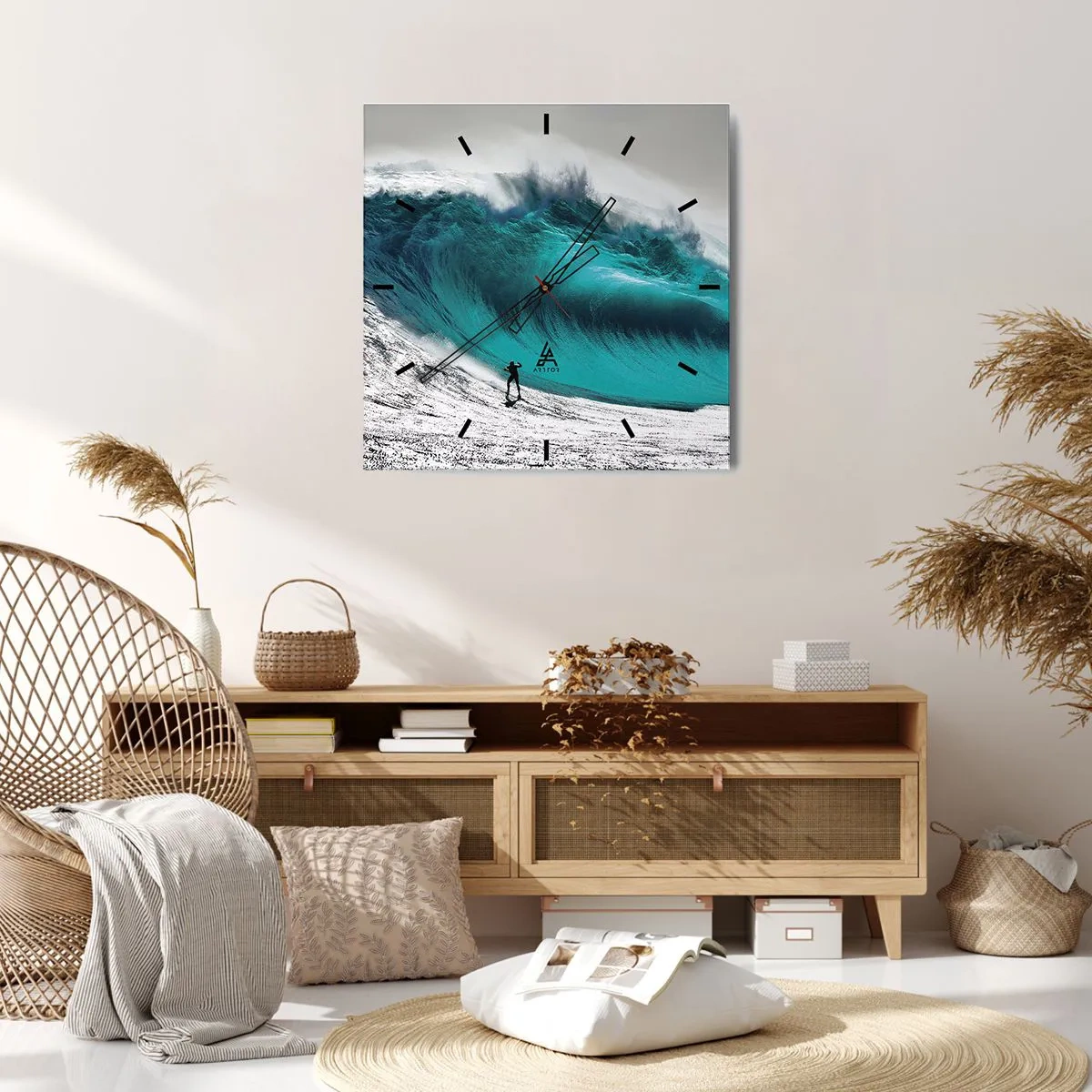 Wanduhr - Glasuhr - Herausforderung angenommen - 40x40 cm