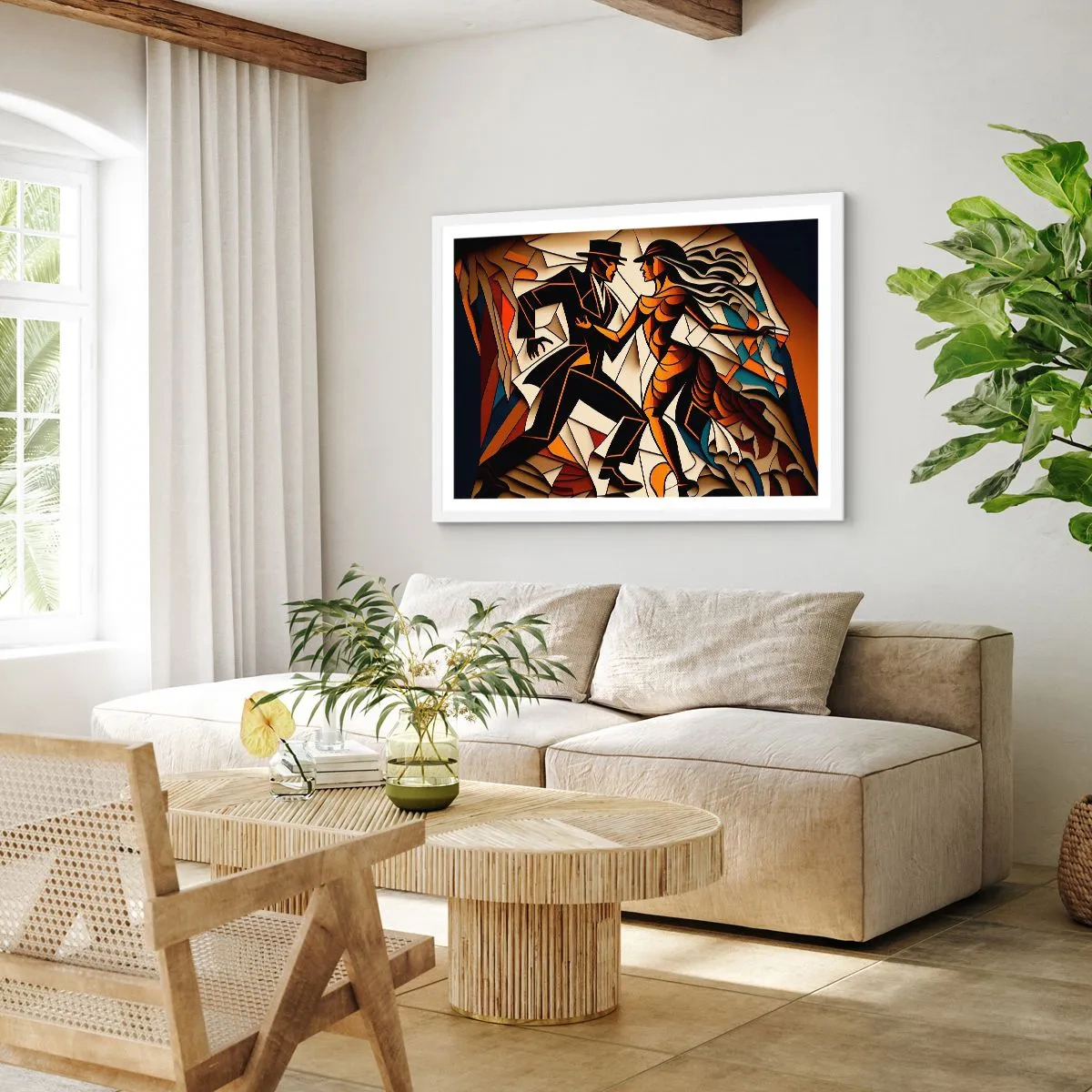 Poster in einem weißen Rahmen - Tanz der Passion und Leidenschaft - 100x70 cm
