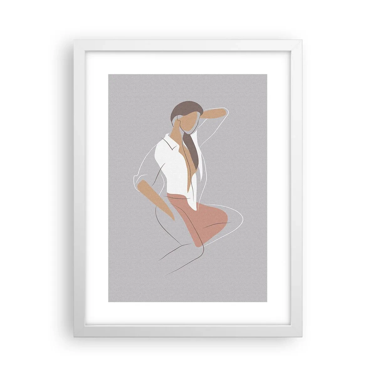 Poster in einem weißen Rahmen - Umriss der Anmut - 30x40 cm