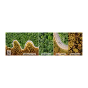 Fototapeten Muster Premium Sand - Grenzen und Durchbrüche - Landschaft, Autostraße, Wald - 100x30 cm
