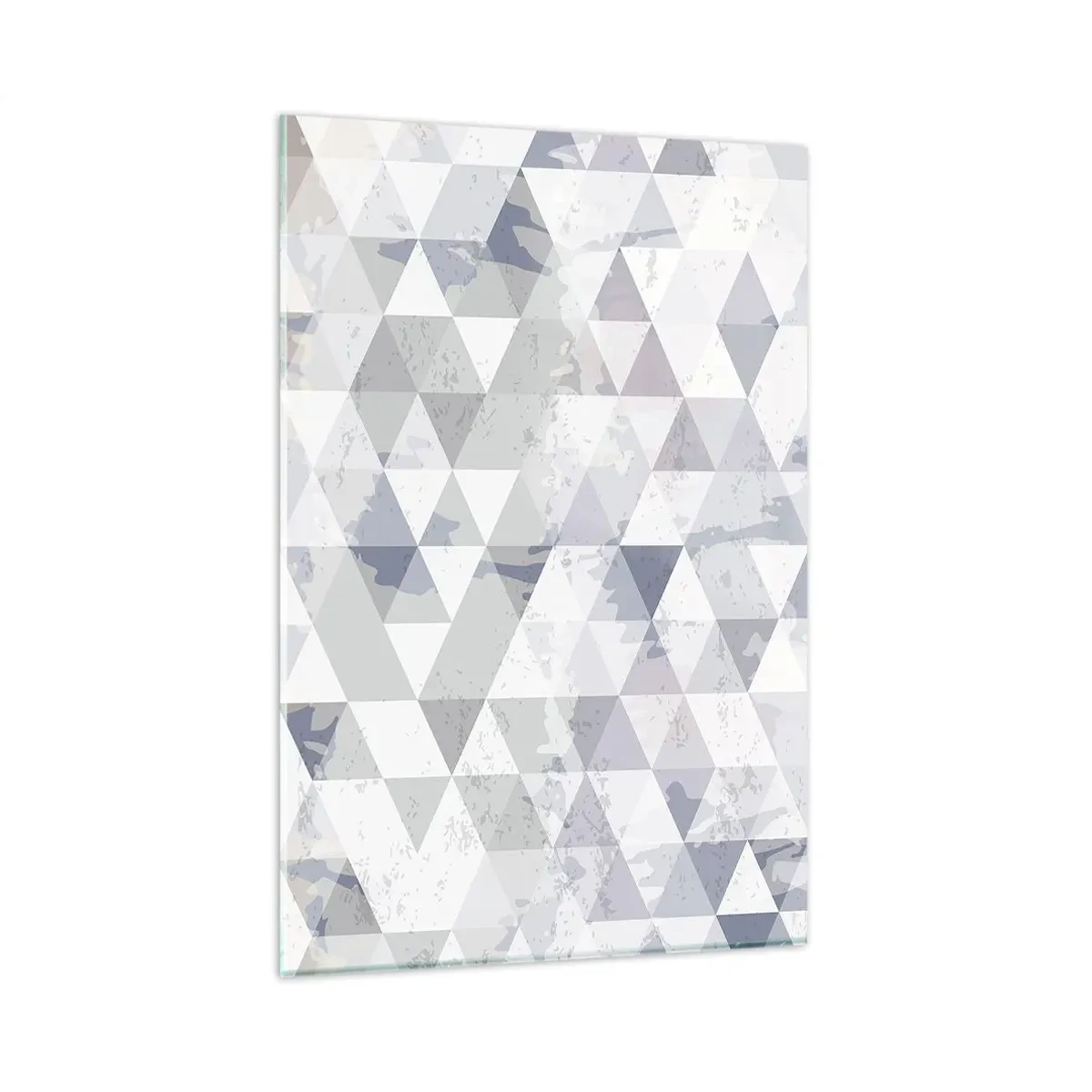 Glasbild - Bild auf glas - Geometrisches Dreiecksmuster in Pastelltönen - 80x120cm - Im Rhythmus auf drei - Moderne Wanddekoration für Wohnzimmer und Schlafzimmer ARTTOR