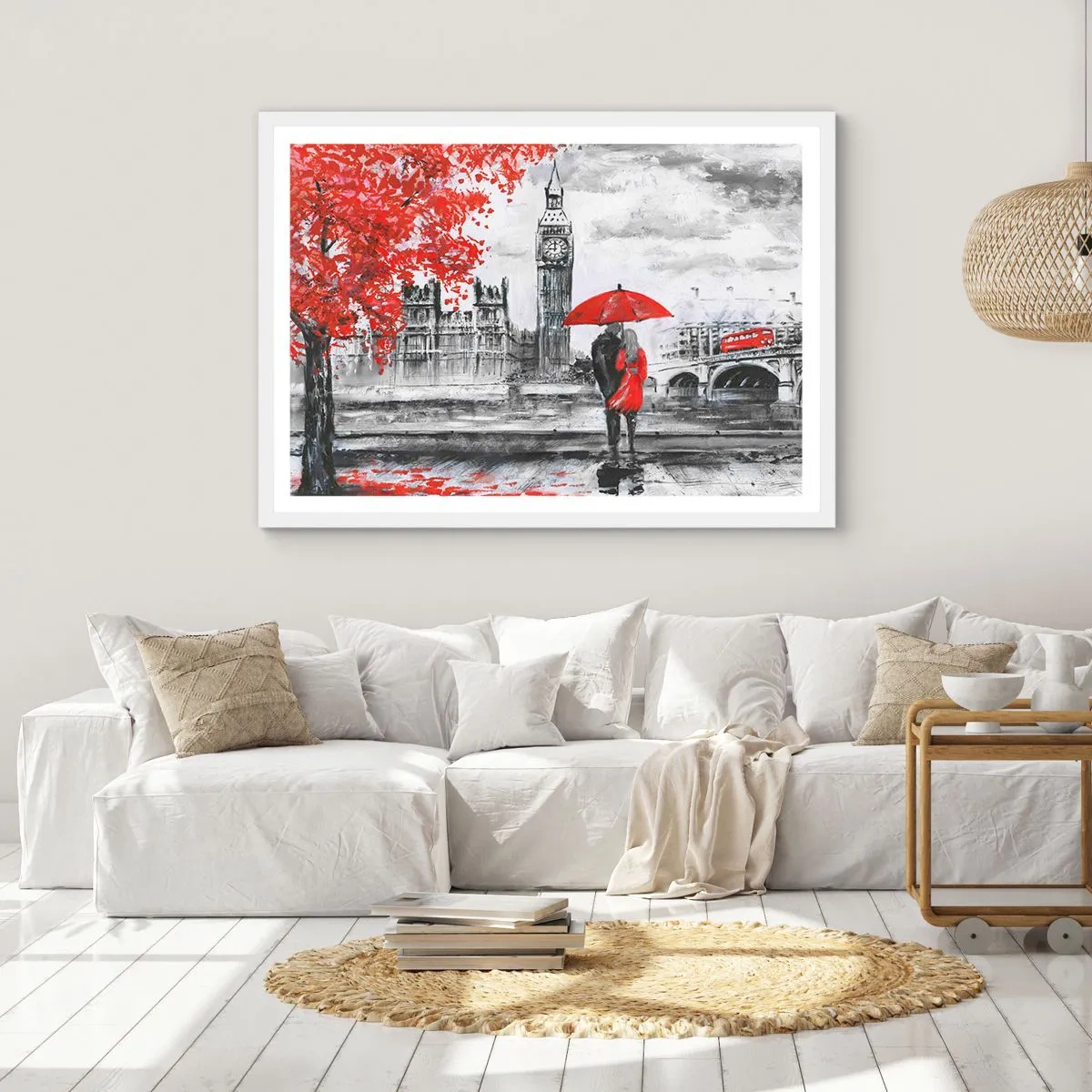 Poster in einem weißen Rahmen - Verliebt in London - 100x70 cm