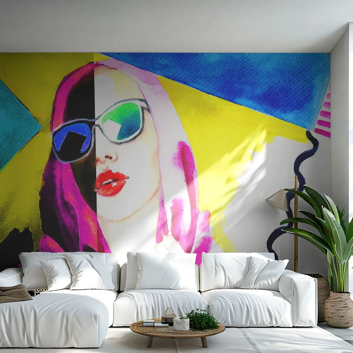 Fototapete Premium Sand - Farbenfrohes Frauenporträt im Pop-Art-Stil - 100x70cm - Ich bin nicht weiß und ich bin nicht schwarz - Moderne Wanddekoration für Wohnzimmer und Schlafzimmer ARTTOR