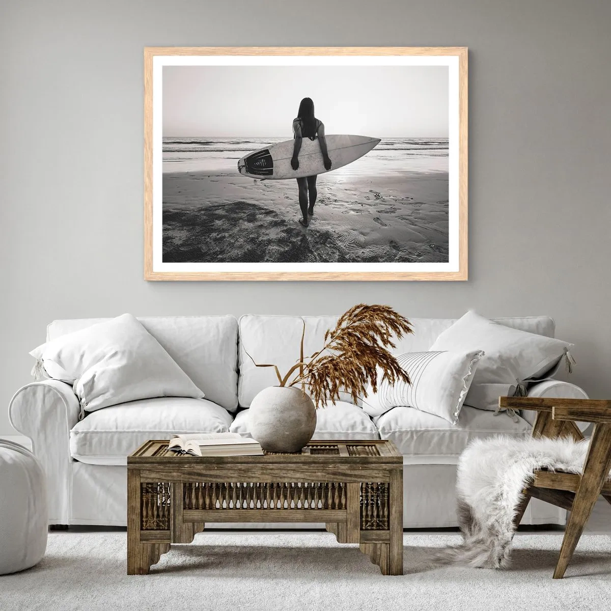 Poster in einem Rahmen aus heller Eiche - Die Tochter der Meereswelle - 70x50 cm