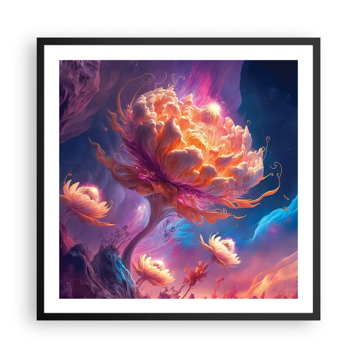 Poster in einem schwarzem Rahmen - Andere Welt - 60x60 cm