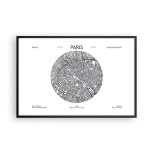 Poster in einem schwarzem Rahmen - Anatomie von Paris - 91x61 cm