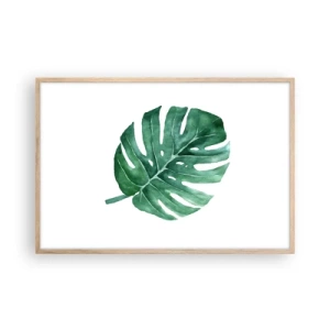 Poster in einem Rahmen aus heller Eiche - Grünes Konzept - 91x61 cm