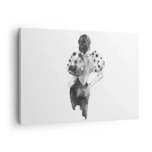 Bild auf Leinwand - Leinwandbild - Minimalistische Aquarellillustration einer Frau - 70x50cm - Sie ging direkt vorbei - Moderne Wanddekoration für Wohnzimmer und Schlafzimmer ARTTOR