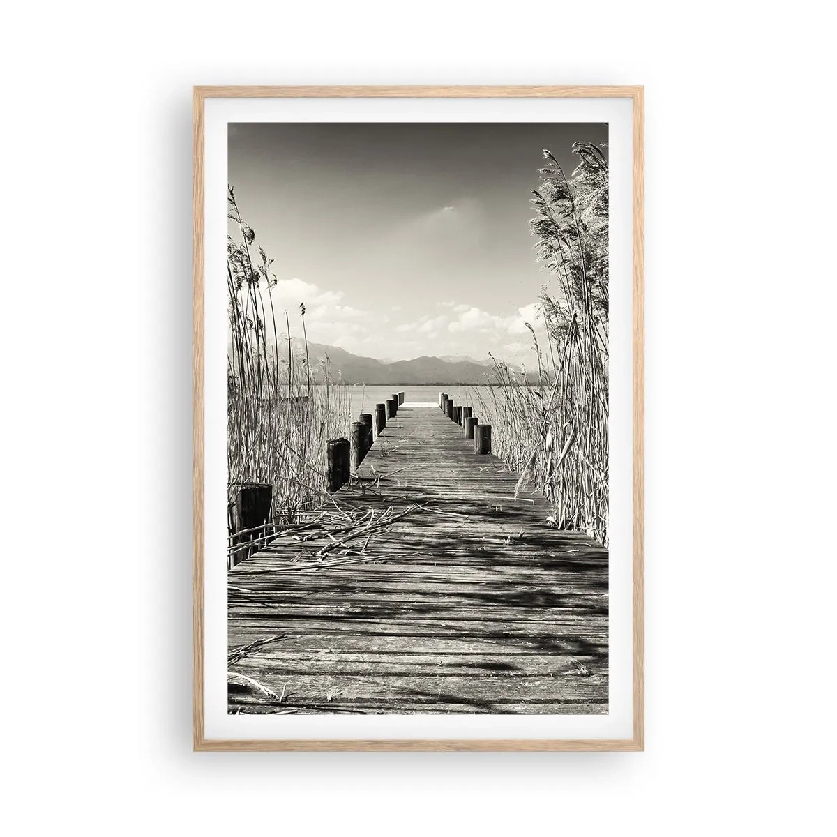 Poster in einem Rahmen aus heller Eiche - In der Stille des Grases - 61x91 cm