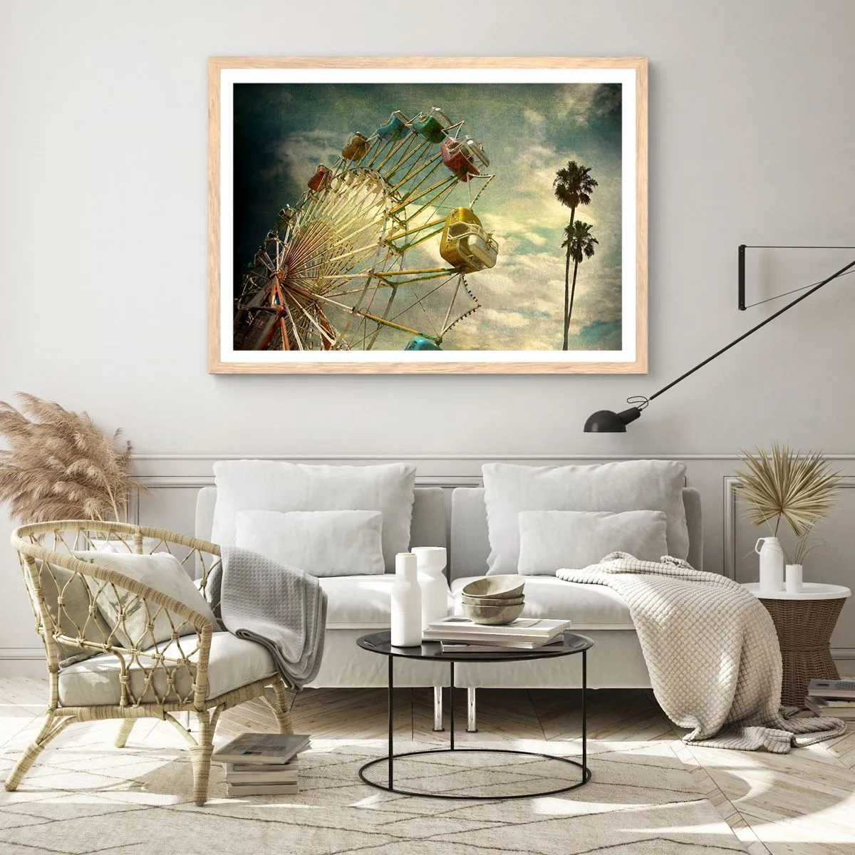 Poster in einem Rahmen aus heller Eiche - Es wird Spaß geben ... - 91x61 cm