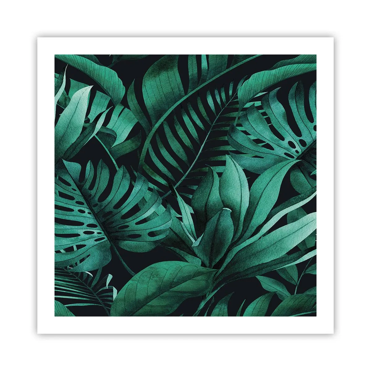 Poster - Die Tiefe des tropischen Grüns - 60x60 cm