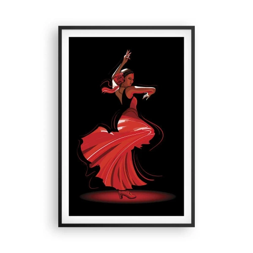 Poster in einem schwarzem Rahmen - Der feurige Geist des Flamenco - 61x91 cm
