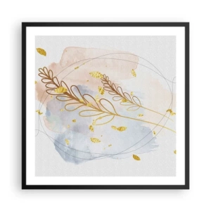 Poster in einem schwarzem Rahmen - Goldenr Hauch - 60x60 cm