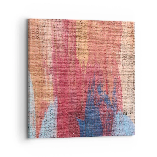 Bild auf Leinwand - Leinwandbild - Renne den Regenbogen hinunter - 70x70 cm
