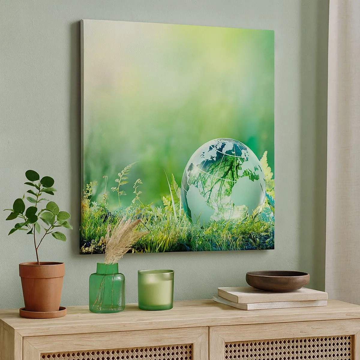 Bild auf Leinwand - Leinwandbild - Der grüne Planet - 30x30 cm