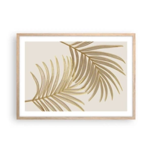 Poster in einem Rahmen aus heller Eiche - Goldene Palme! - 70x50 cm