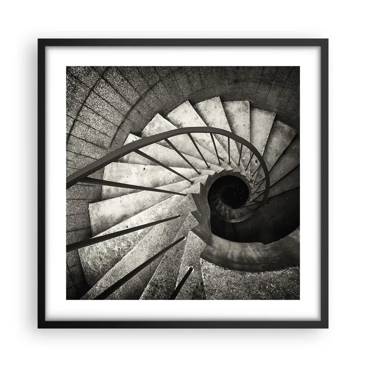 Poster in einem schwarzem Rahmen - Treppe hoch, Treppe runter - 50x50 cm