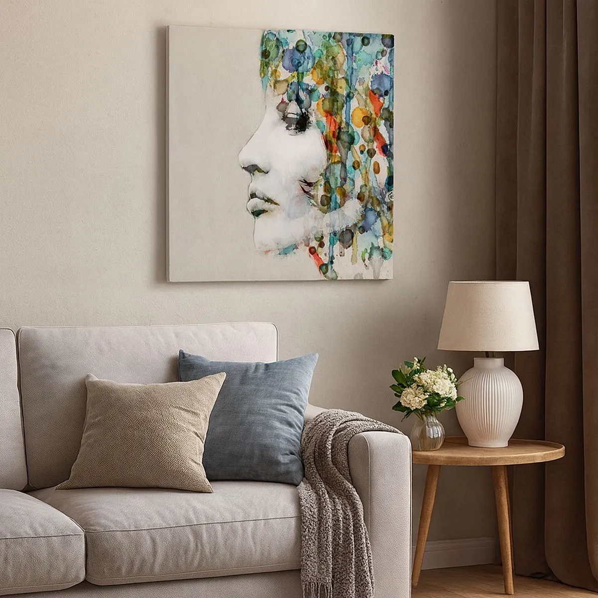 Bild auf Leinwand - Leinwandbild - Sie tauchte aus dem Grau auf - 30x30 cm