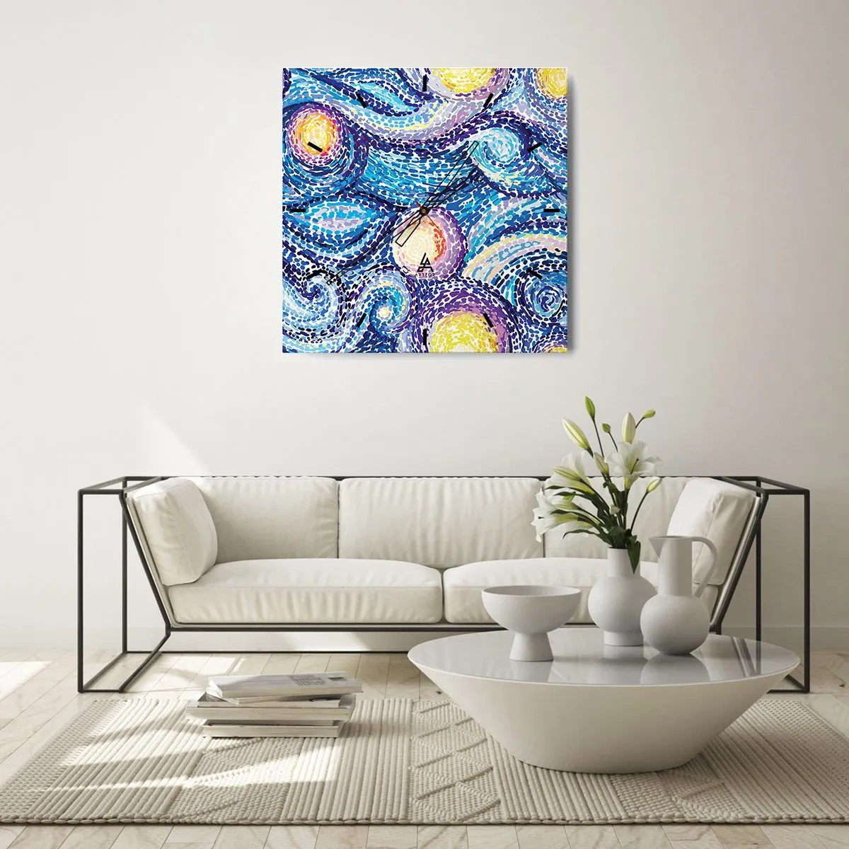 Wanduhr - Glasuhr - Aus einem Gemälde von van Gogh - 30x30 cm