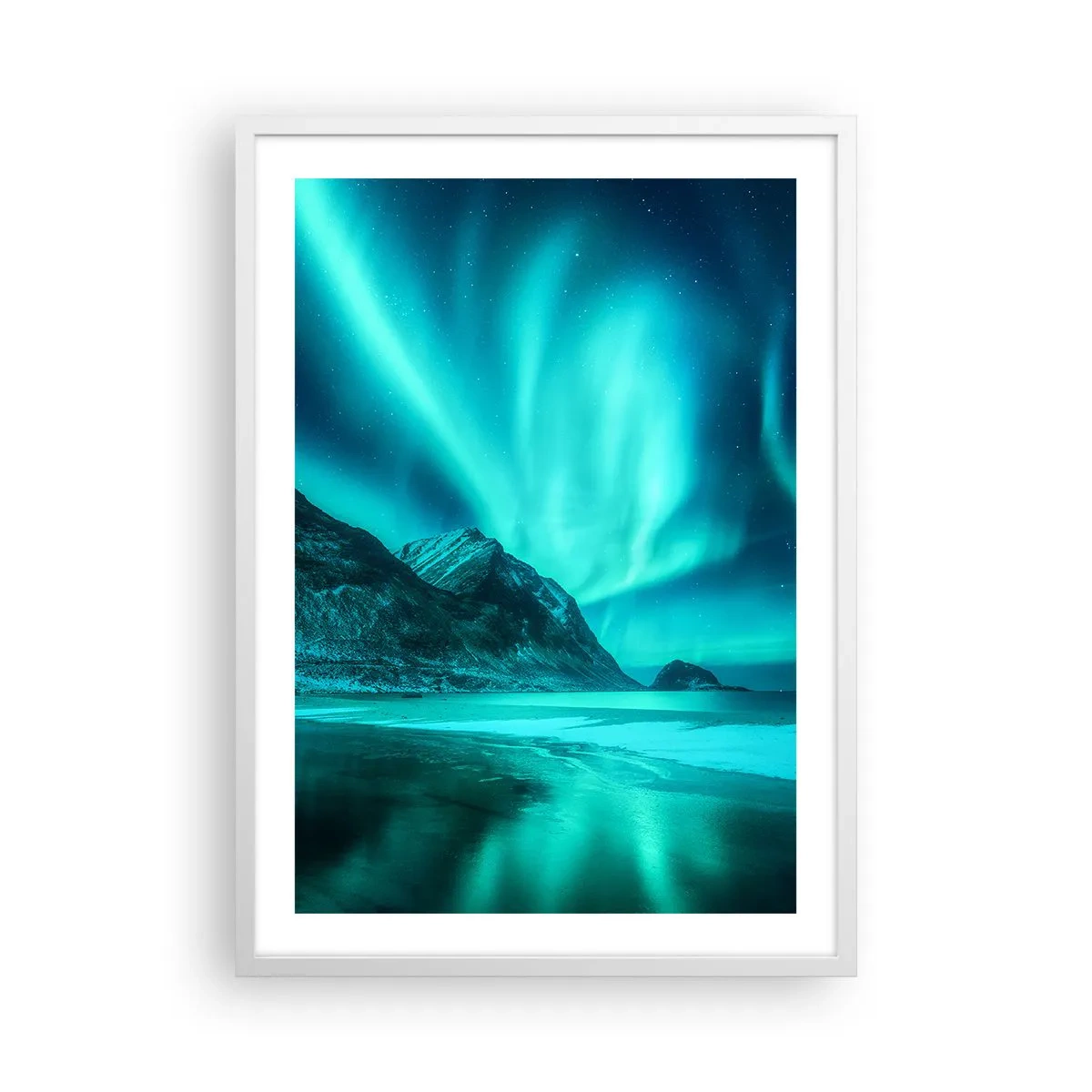 Poster in einem weißen Rahmen - Wunder des Nordens - 50x70 cm