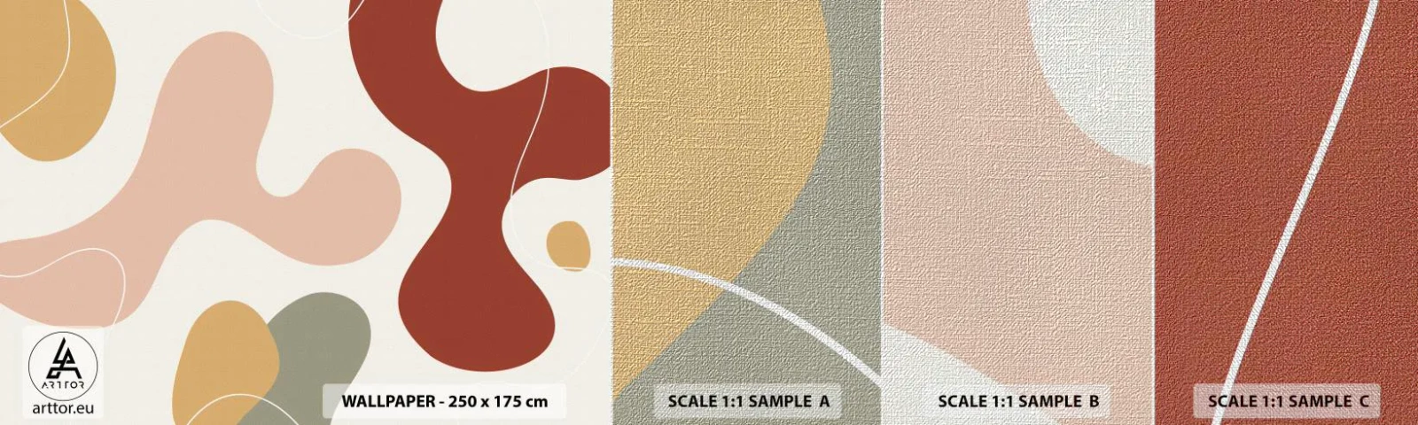 Fototapeten Muster Premium Canvas - Kringel oder Schnörkel? - Abstraktion, Stück, Vorstellung - 100x30 cm