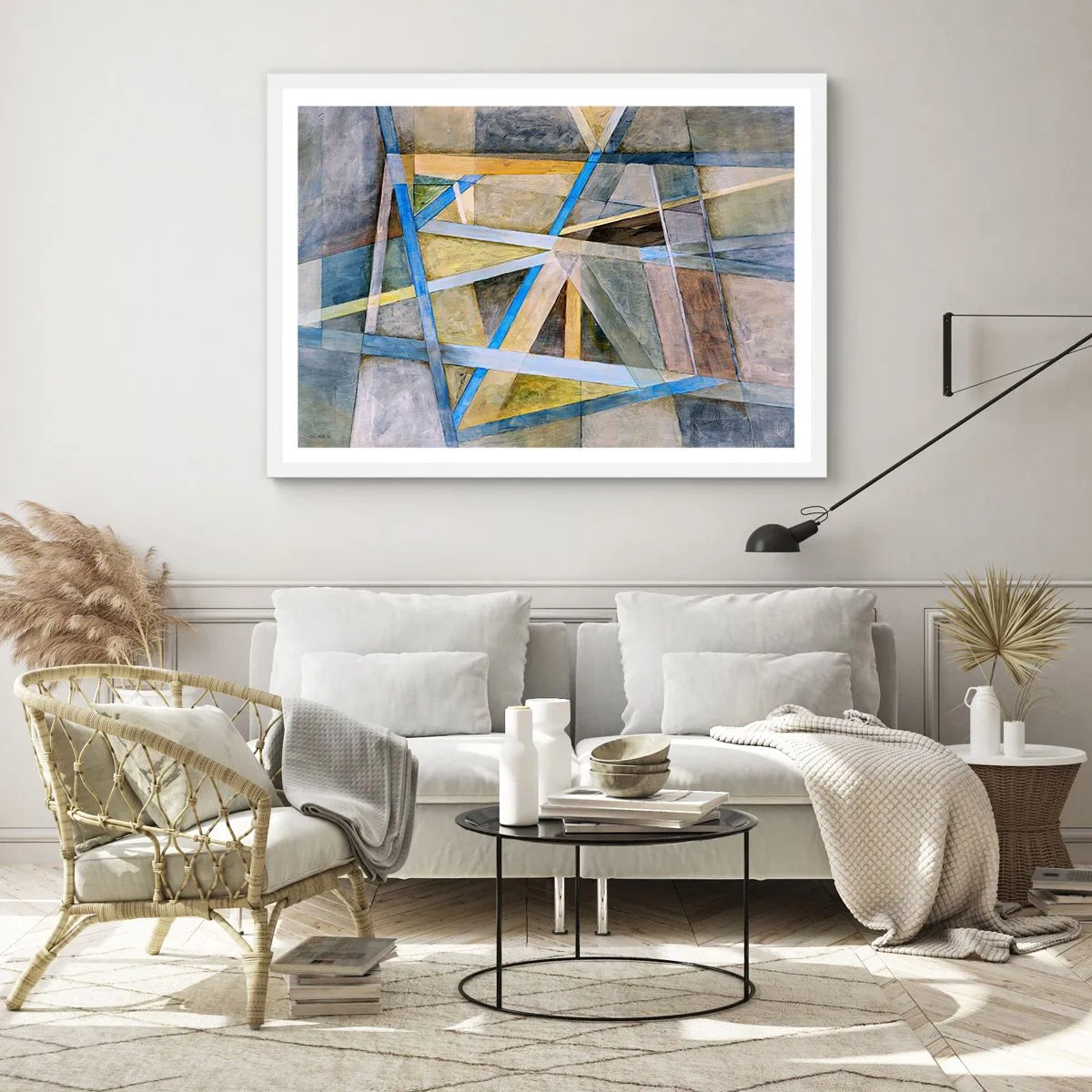 Poster in einem weißen Rahmen - Gerade oder diagonal? - 100x70 cm