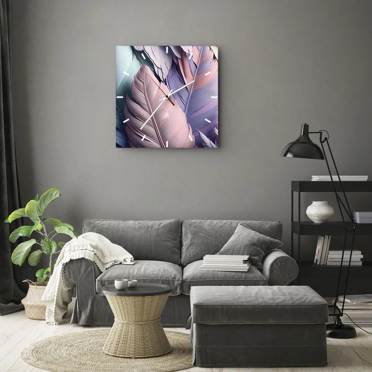 Wanduhr - Glasuhr - Vogel-Chic - 30x30 cm