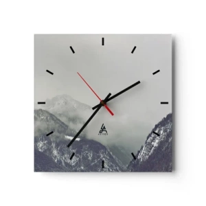 Wanduhr - Glasuhr - Nebliges Tal - 40x40 cm
