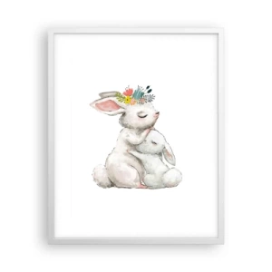 Poster in einem weißen Rahmen - Bei Mama ist's am schönsten - 40x50 cm