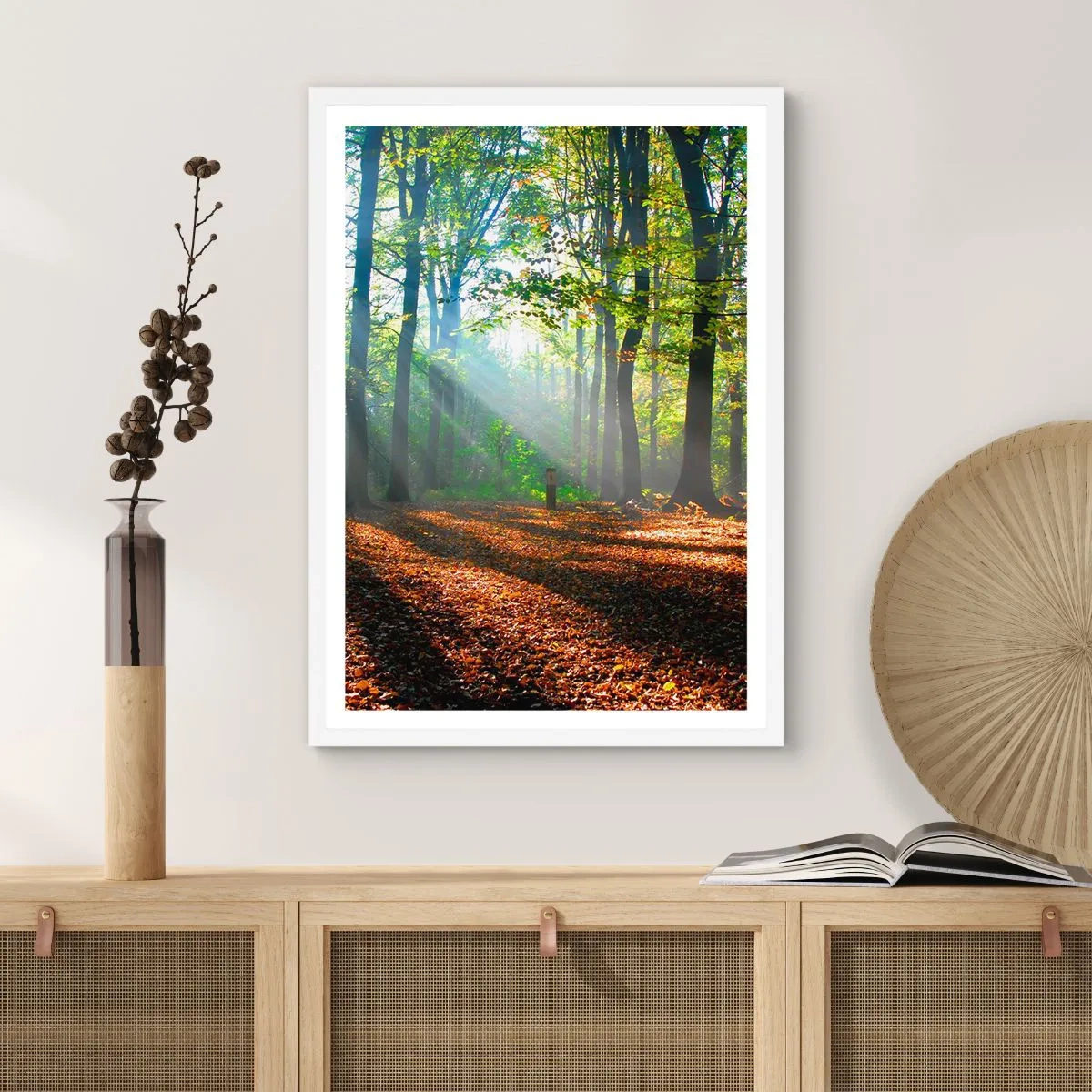 Poster in einem weißen Rahmen - Licht und Schatten - 40x50 cm