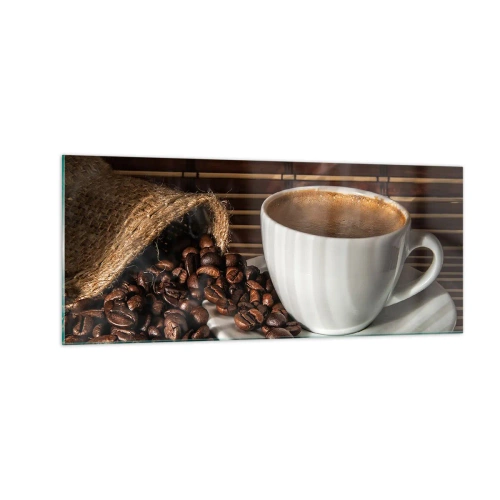 Glasbild - Bild auf glas - Die Schwärze von Kohle, die Klarheit von Bernstein - 100x40 cm