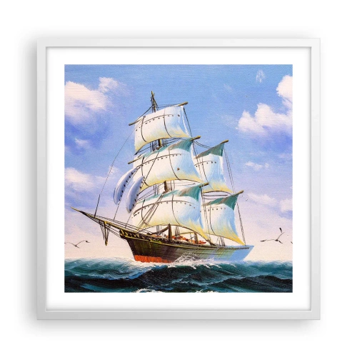 Poster in einem weißen Rahmen - Mit Stolz mit dem Wind - 50x50 cm