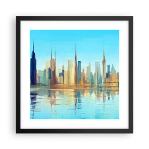 Poster in einem schwarzem Rahmen - Sonnige Metropole - 40x40 cm