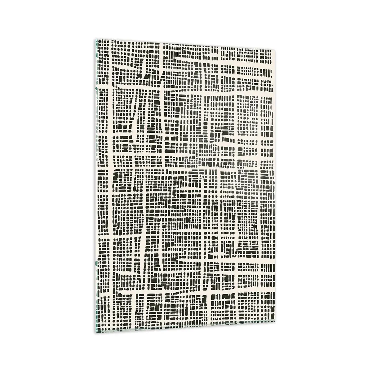 Glasbild - Bild auf glas - Ein geometrisches Muster, das einem Gitter auf hellem Hintergrund ähnelt - 80x120cm - Gewebte Komposition - Moderne Wanddekoration für Wohnzimmer und Schlafzimmer ARTTOR