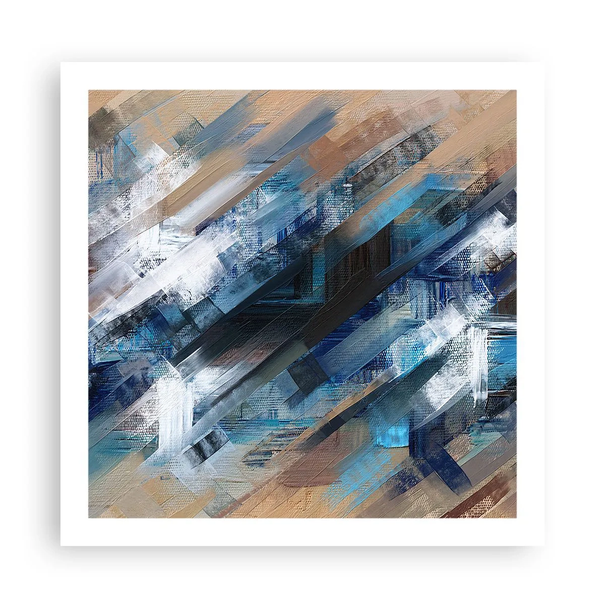 Poster - Auf einer blauen Diagonale - 60x60 cm