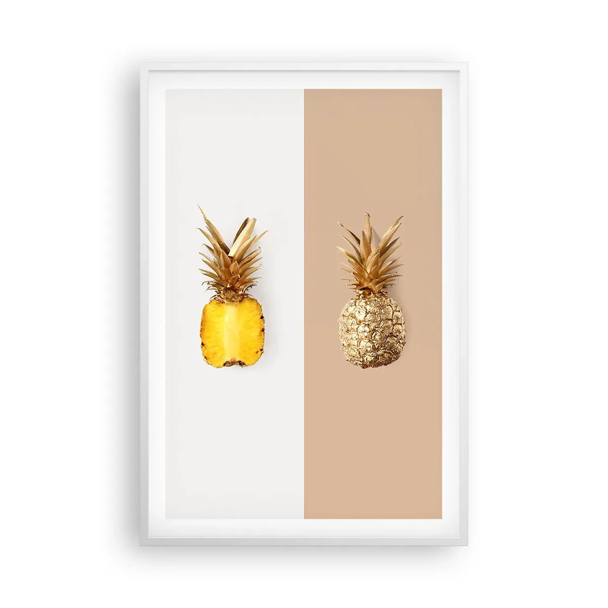 Poster in einem weißen Rahmen - Ananas für uns - 61x91 cm