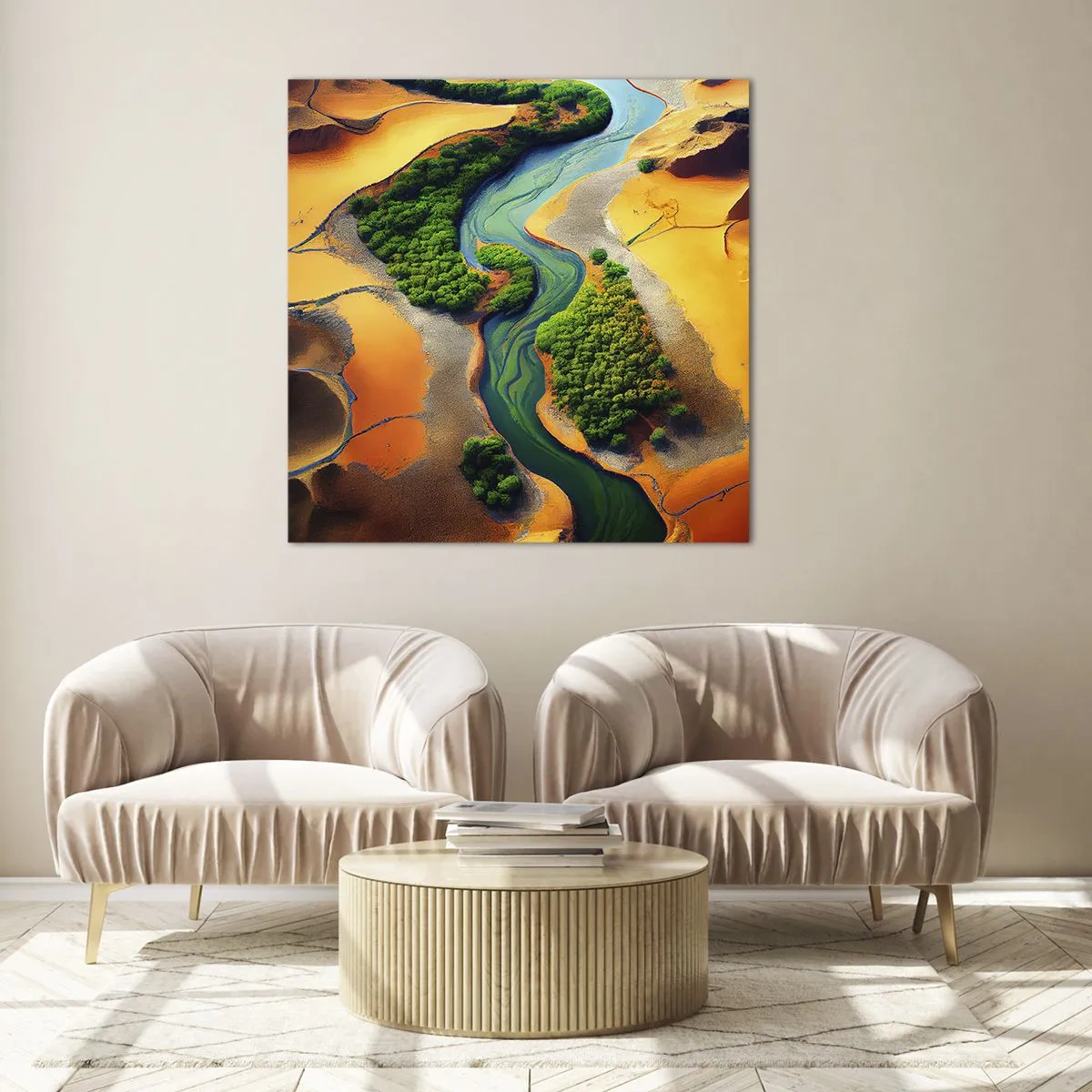 Glasbild - Bild auf glas - Lebensspendender Fluss - 60x60 cm