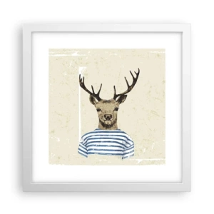 Poster in einem weißen Rahmen - Weil ich gestreifte T-Shirts mag! - 30x30 cm