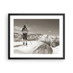 Poster in einem schwarzem Rahmen - Und die Berge bleiben unverändert - 50x40 cm