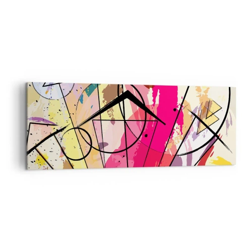 Bild auf Leinwand - Leinwandbild - Abstraktion mit Linien und geometrischen Formen - 140x50cm - Explosion - Moderne Wanddekoration für Wohnzimmer und Schlafzimmer ARTTOR