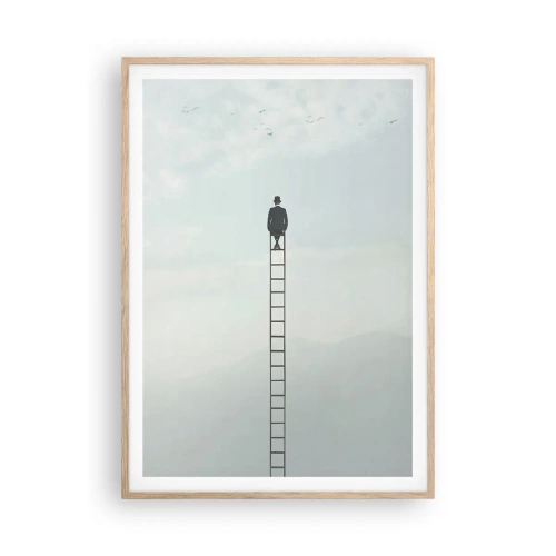 Poster in einem Rahmen aus heller Eiche - Erhebe dich darüber! - 70x100 cm