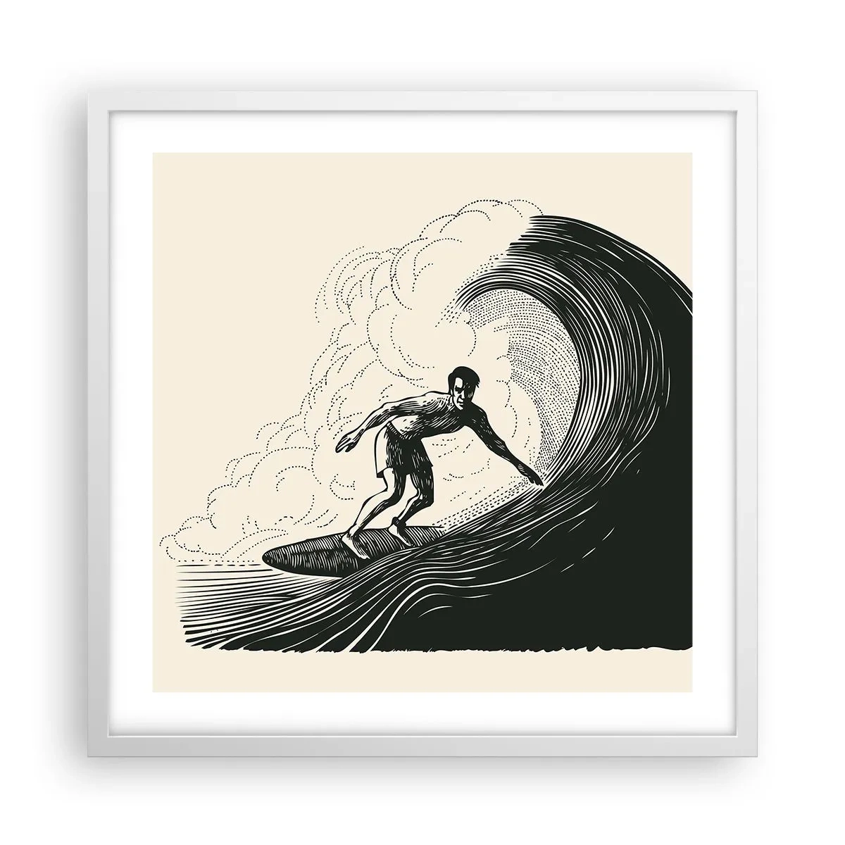 Poster in einem weißen Rahmen - König der Welle - 50x50 cm