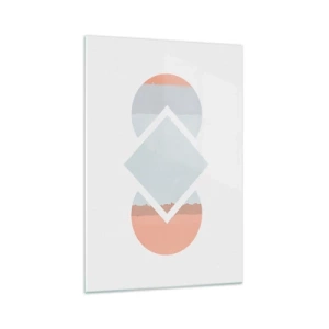 Glasbild - Bild auf glas - Ein minimalistisches Gemälde mit geometrischen Formen - 70x100cm - Die Situation ist klar - Moderne Wanddekoration für Wohnzimmer und Schlafzimmer ARTTOR