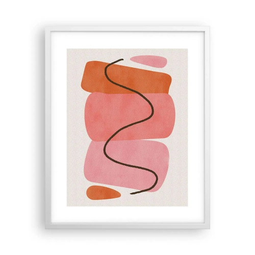 Poster in einem weißen Rahmen - Sanfte Bewegung der Formen - 40x50 cm