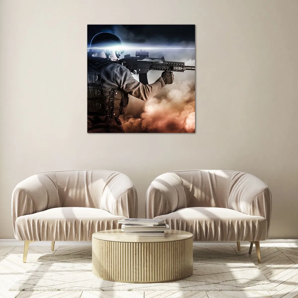 Glasbild - Bild auf glas - Nur ein Held - 70x70 cm