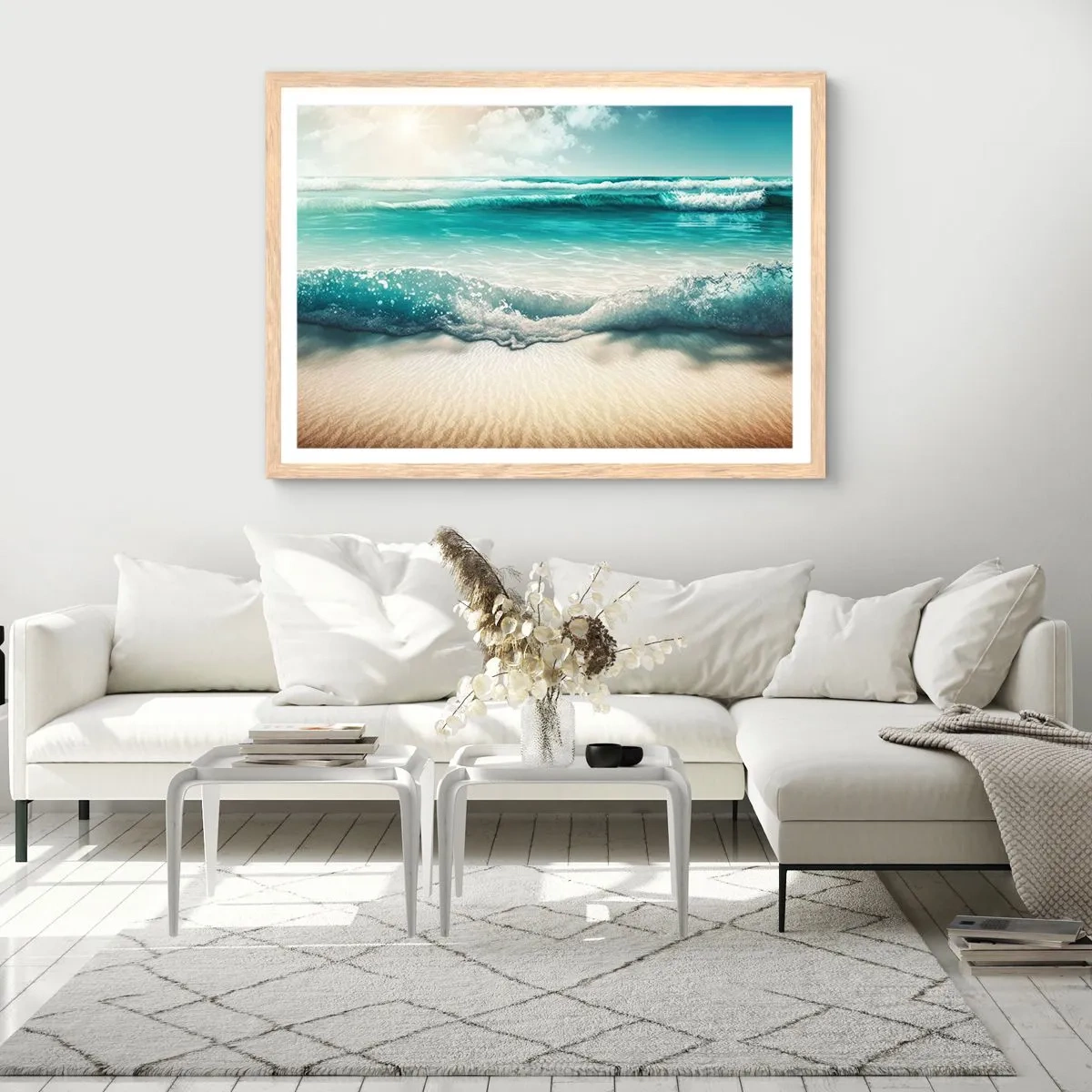Poster in einem Rahmen aus heller Eiche - Frieden des Ozeans - 70x50 cm
