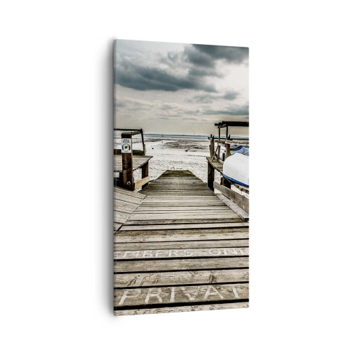 Bild auf Leinwand - Leinwandbild - Mitternachtsstrand - 55x100 cm