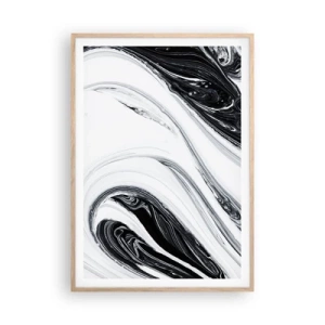 Poster in einem Rahmen aus heller Eiche - Kombination aus Gegensätzen - 70x100 cm