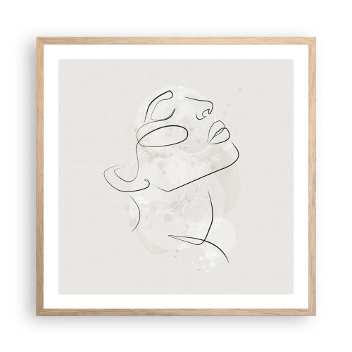 Poster in einem Rahmen aus heller Eiche - Die Umrisse eines Traums - 60x60 cm