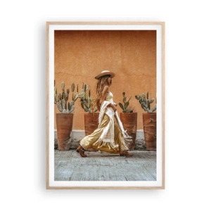 Poster in einem Rahmen aus heller Eiche - Hippie-Stil - 70x100 cm